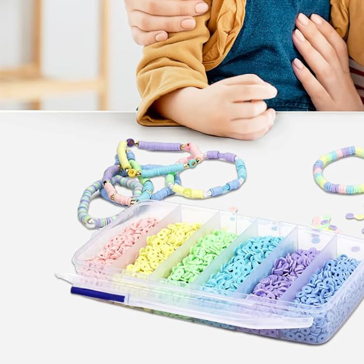 multicolored DIY clay bead kit