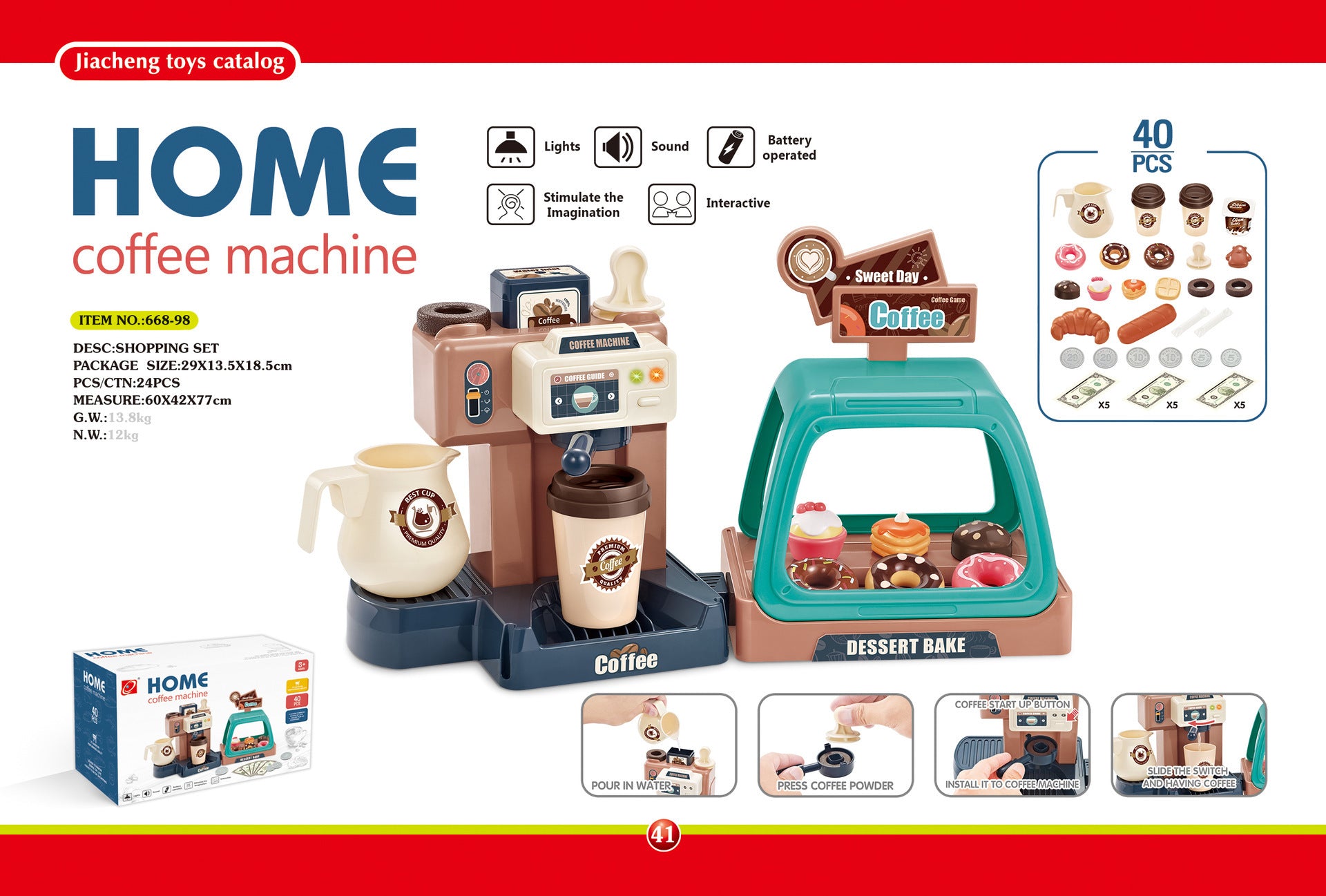 Pretend Shopping and Cashier Toy Set