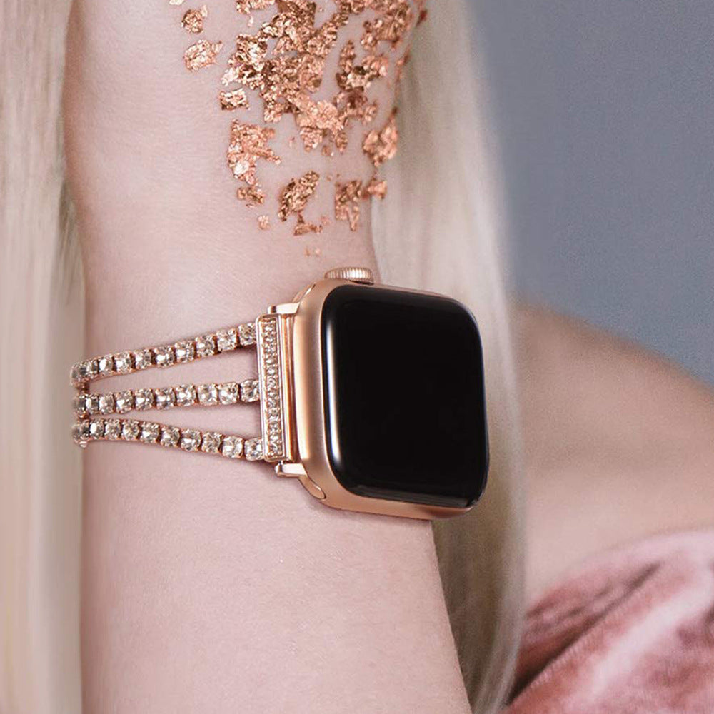 Luxury Rhinestone Metal Apple Watch Band - Stylish and Durable iWatch Bracelet