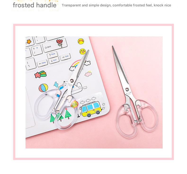 clear handle scissors with stainless steel blades