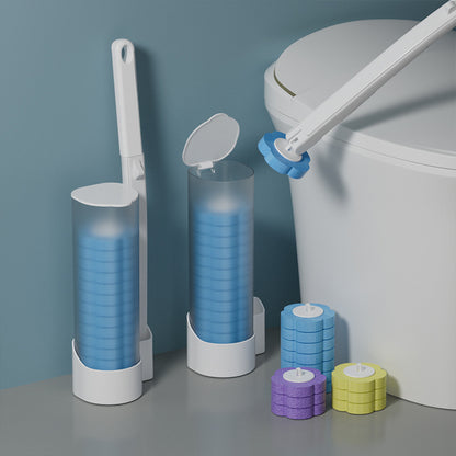 working scene of toilet brush in bathroom