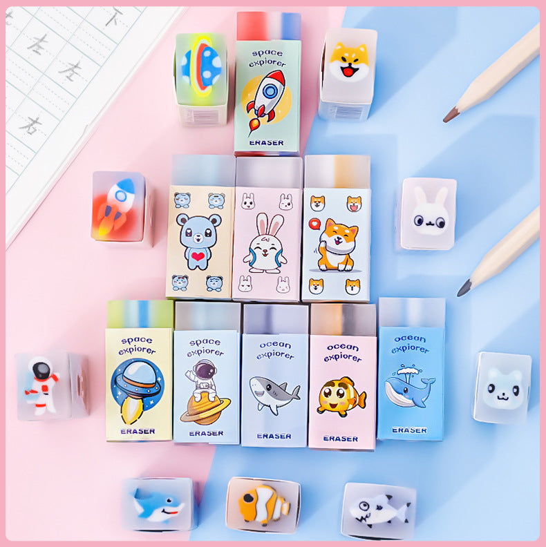 cute layered design children's eraser top view