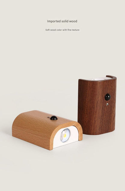 USB night light wood grain design illuminated