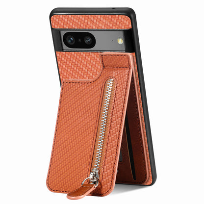 Carbon Fiber Wallet Phone Case with Stand for Google Pixel 8 & 7 Series - Versatile, Protective, and Stylish