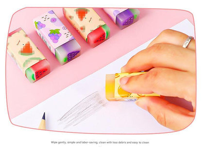 brightly colored school eraser set