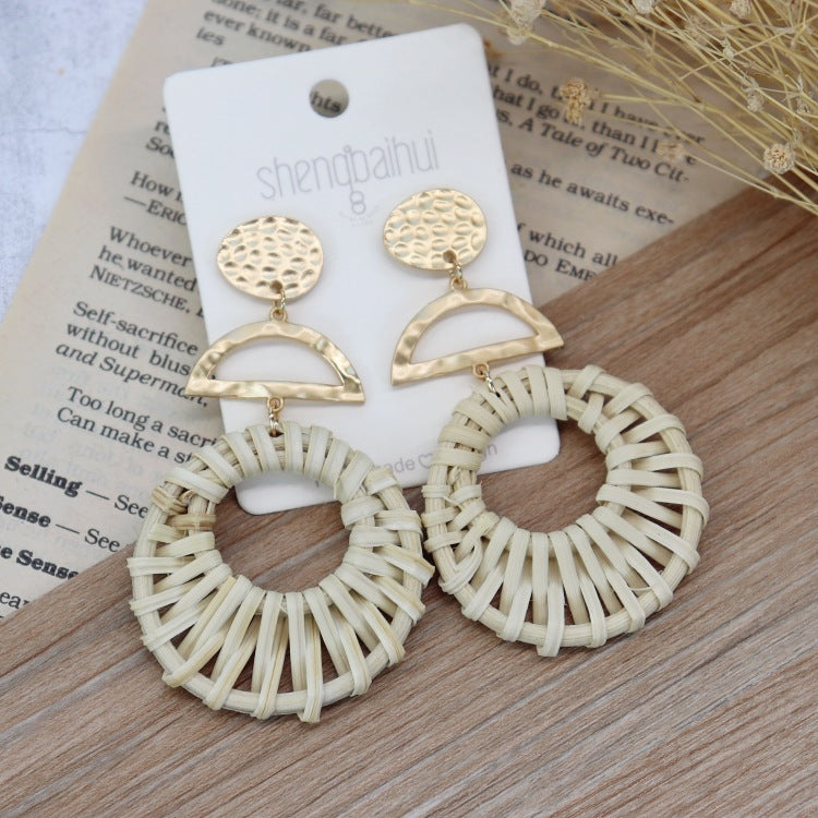 Unique Rattan Earrings Image 3