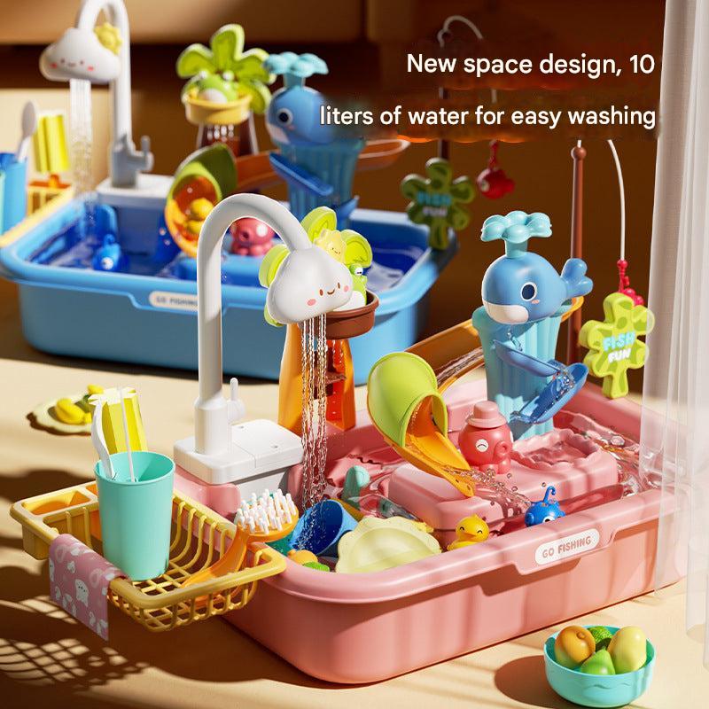 battery-operated water running in kids play sink