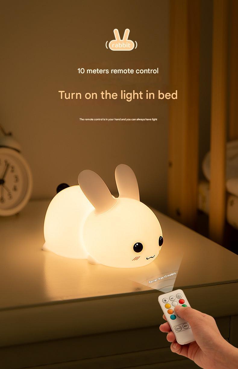 Rabbit LED lamp illustrating portability and compact size