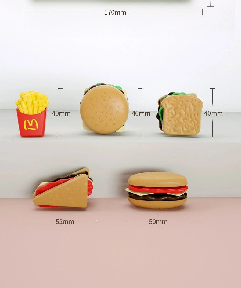 interactive kids play food burger setup