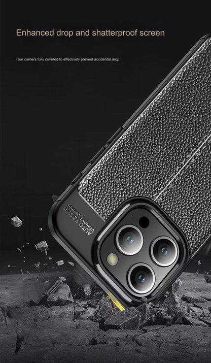 Premium TPU Leather Texture Phone Case for iPhone 15 & Samsung S24 Series - Shockproof and Slim Fit