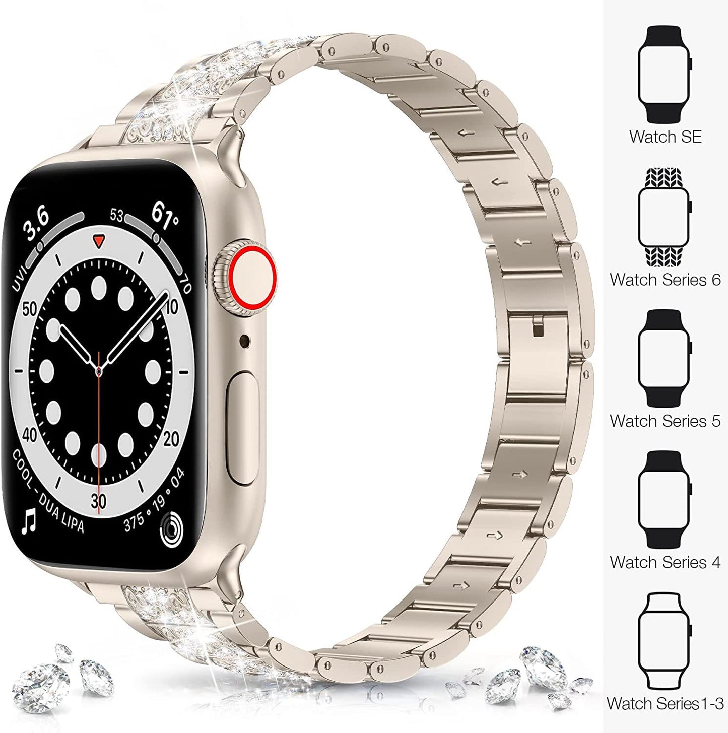 Stylish Metal Apple Watch Bands - Compatible with All Series - Multiple Color Options