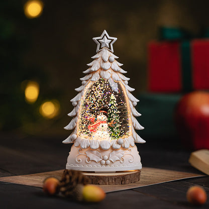 Festive seasonal decor snow globe with Santa and snow