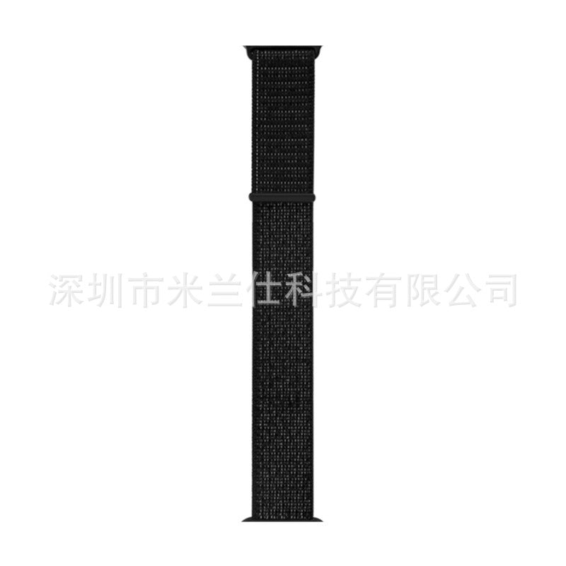 Stylish Nylon Braided Watch Band for Apple Watch - Compatible with Series 1-9 & Ultra - Adjustable Velcro Closure - Multiple Colors Available