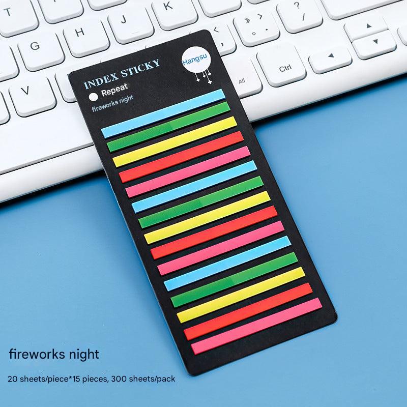 multicolored fine line sticky notes