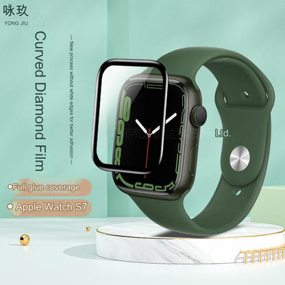 Premium 3D Curved Tempered Glass Screen Protector for Apple Watch | iWatch Series 7, 8, 9 Compatible | Full Coverage, Anti-Fingerprint