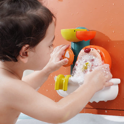 colorful lion bath toy with bubbles