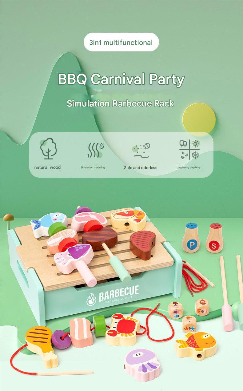 wooden bbq playset safe material