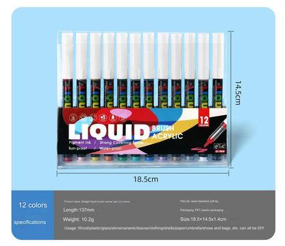 48-Color Liquid Art Markers Set - Premium Acrylic Ink for Artists and Students