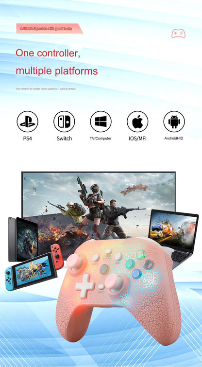 KXD NS21 RGB Wireless Gaming Controller for PC, iOS, Android, PS4, and Switch - Customizable Gaming Experience