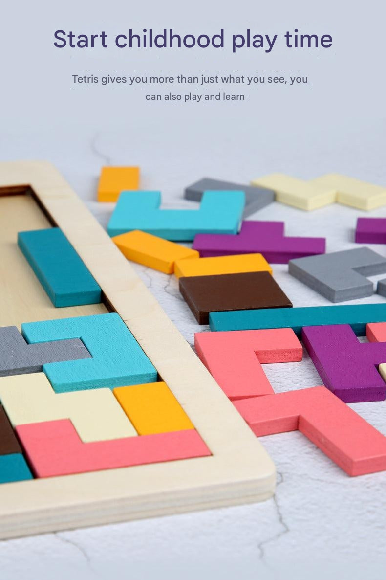 wooden tetris puzzle