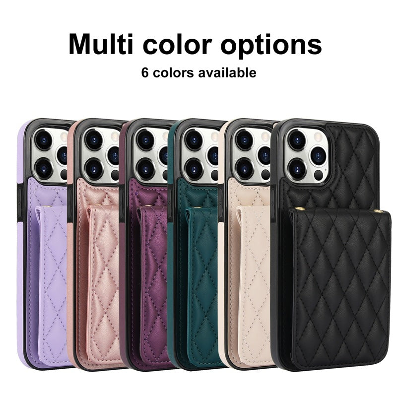 Luxury Crossbody Phone Case for iPhone and Samsung - Stylish PU Leather with Card Holder and Strap