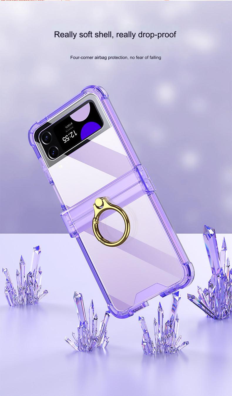 Premium Galaxy Z Flip 4 Protective Case with Ring Holder - Stylish & Durable Folding Screen Cover