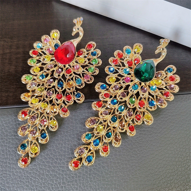 multicolor peacock brooch image