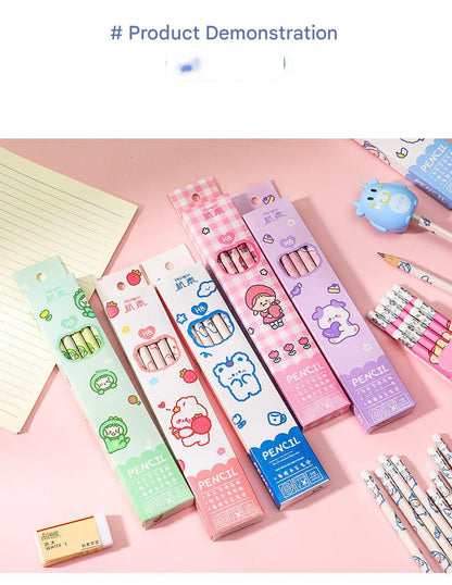 bright cartoon characters pencil set photo