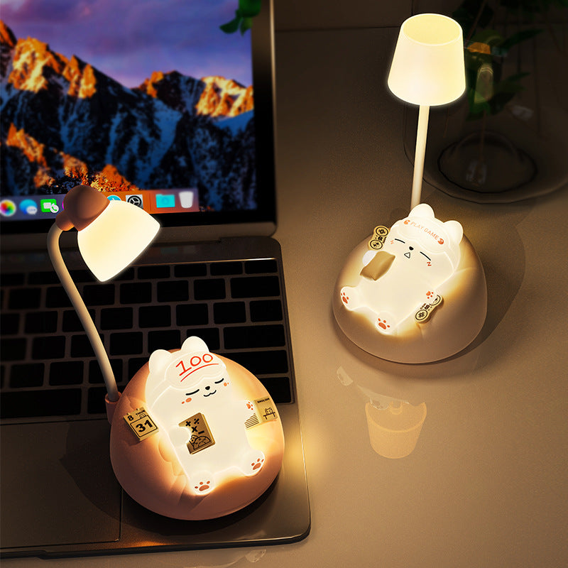 Rechargeable cartoon cat night lamp