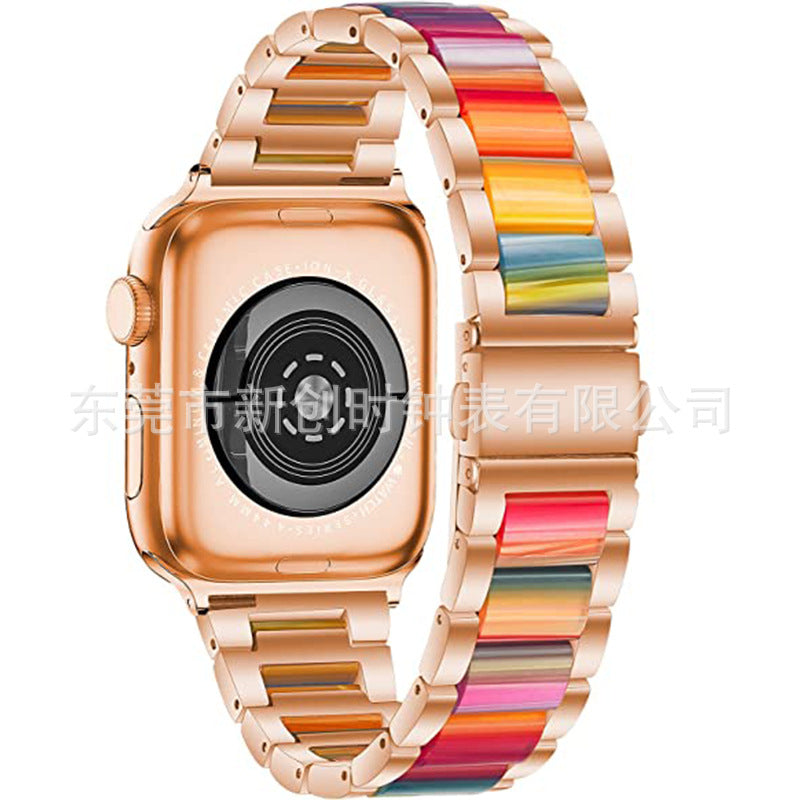 Luxurious Lightweight Metal Resin Band for Apple Watch 9/1SE - Versatile Styles Available