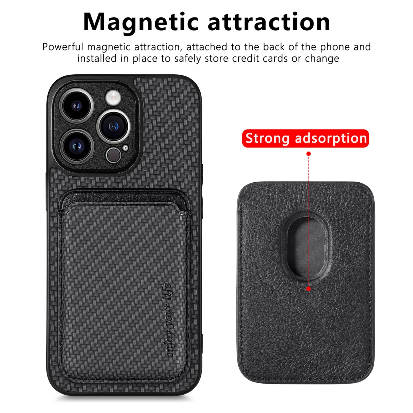 MagSafe-Compatible iPhone & Samsung Card Holder Case - Shockproof, Slim Design with Magnetic Stand - Leather & TPU - Multiple Colors Available