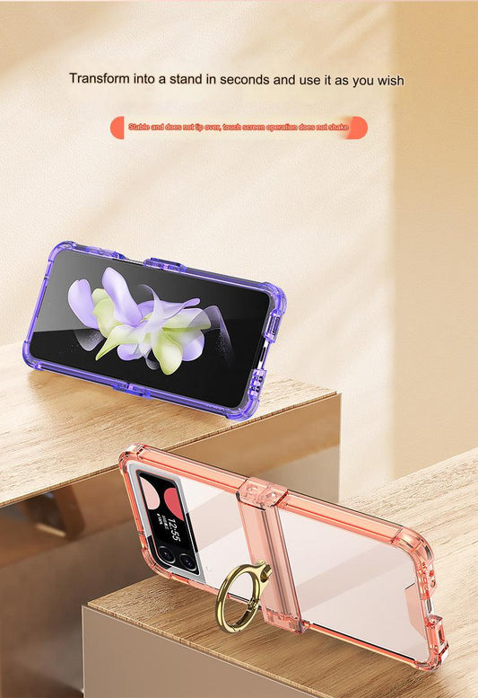 Premium Galaxy Z Flip 4 Protective Case with Ring Holder - Stylish & Durable Folding Screen Cover