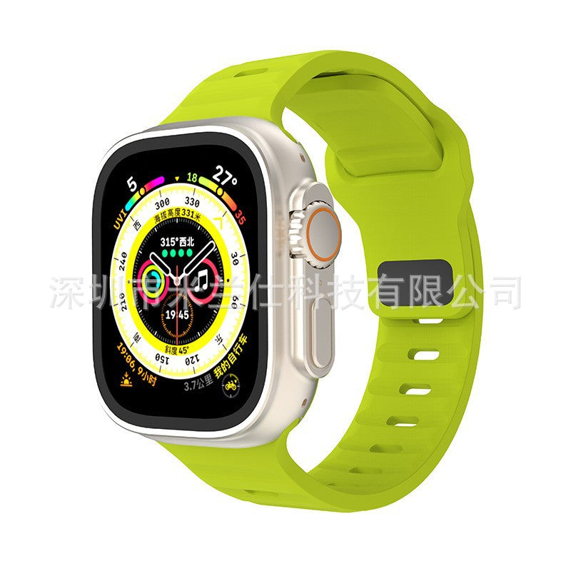 Premium Silicone Sport Band for Apple Watch - Compatible with Series 7, 8, Ultra - Adjustable, Colorful, and Durable