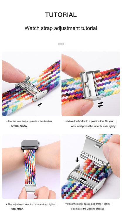 Premium Nylon Woven Strap for Apple Watch - Fits All Series and Sizes - Adjustable Buckle - Stylish and Durable