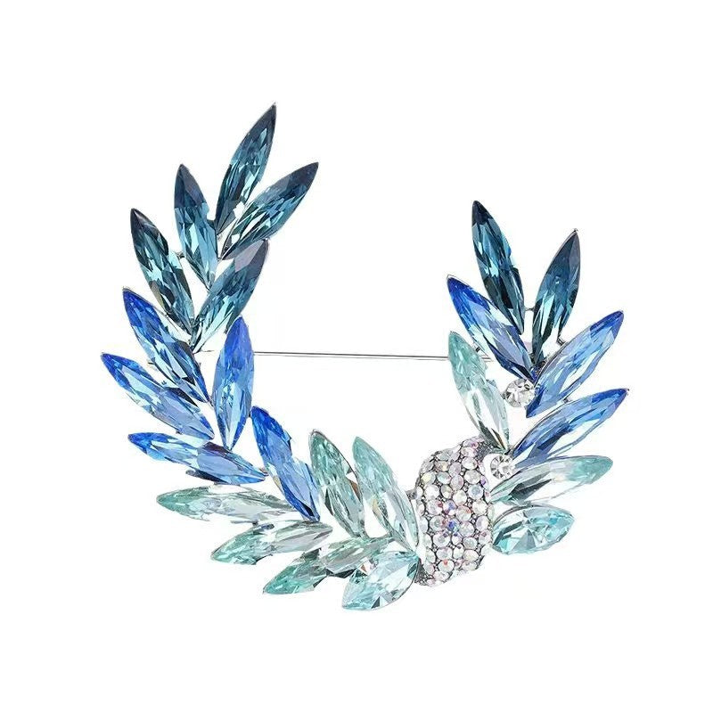 Elegant brooch worn on coat and dress