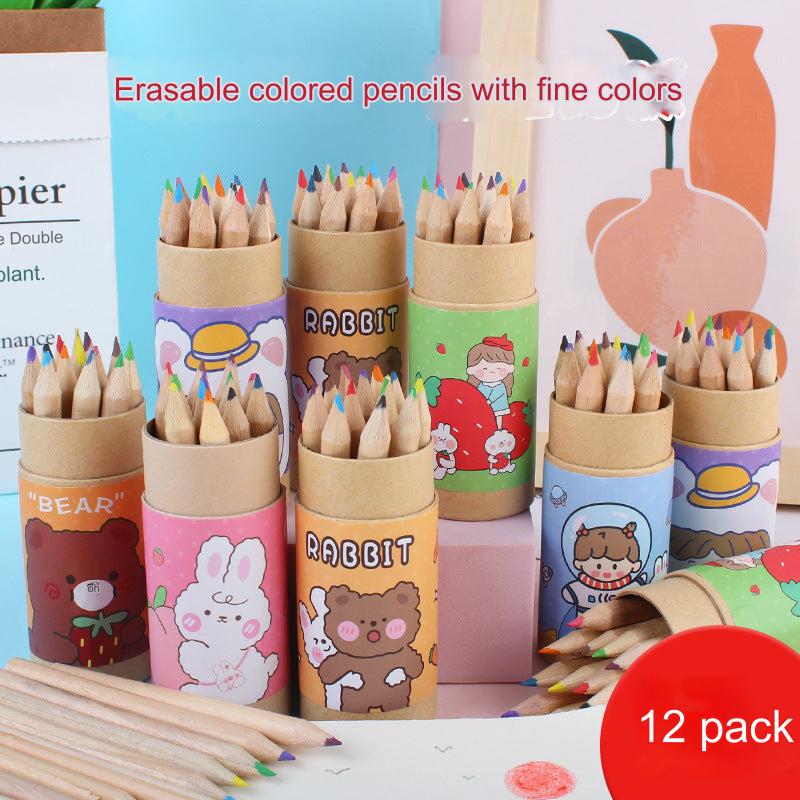 Vibrant 12-Color Bucket of Colored Pencils for Kids - Perfect for Art & Creativity in School and Home