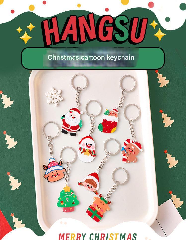 holiday-themed acrylic keychain