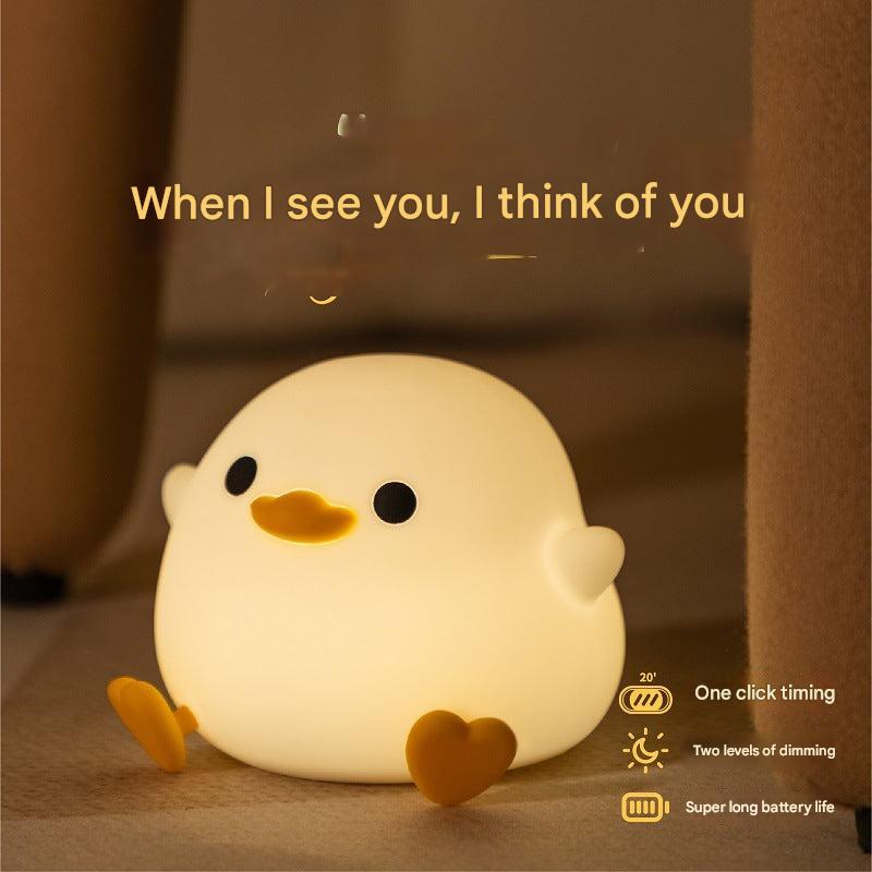 Cute cartoon duck yellow night light