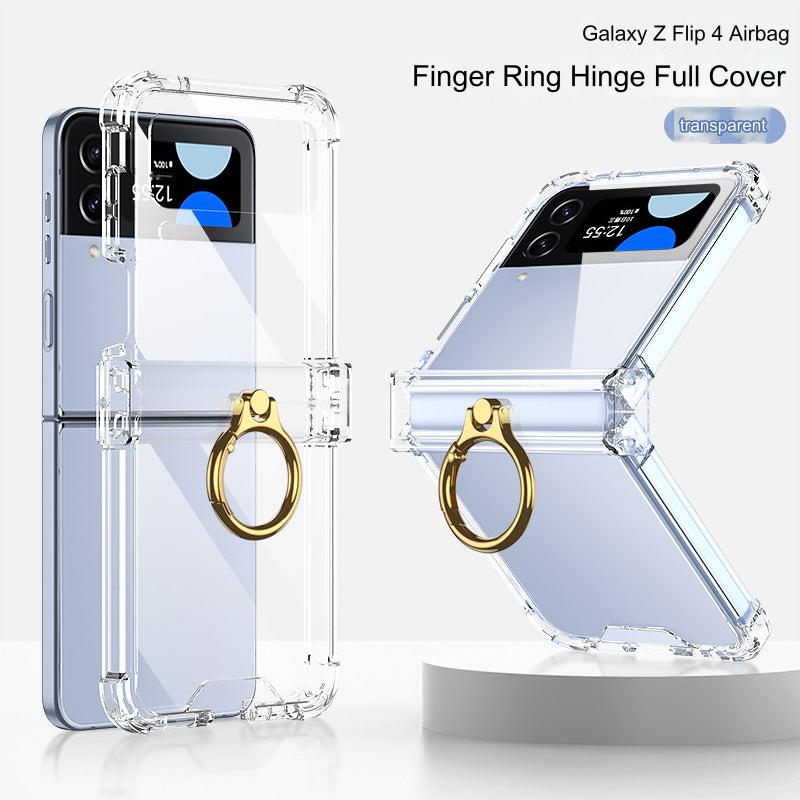 Premium Galaxy Z Flip 4 Protective Case with Ring Holder - Stylish & Durable Folding Screen Cover