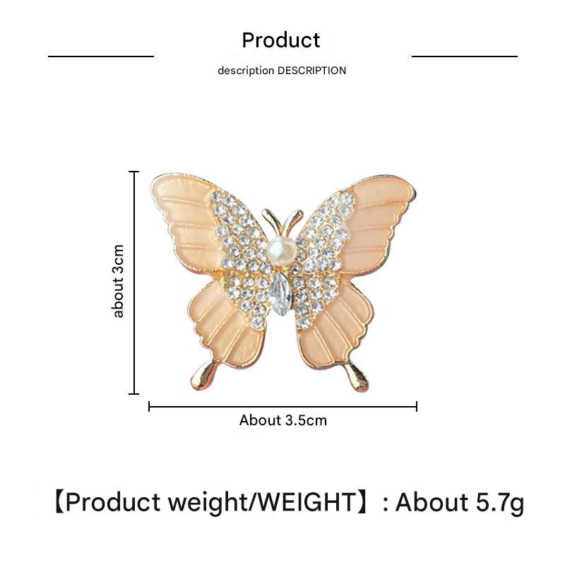 Rhinestone Butterfly Brooch Close-Up Image 2