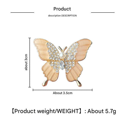 Rhinestone Butterfly Brooch Close-Up Image 2