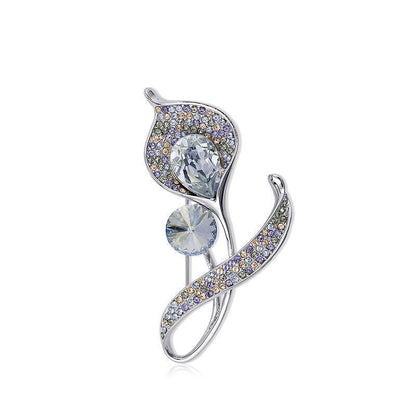 Unisex alloy floral brooch for gifting