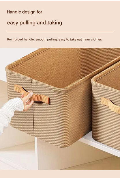 Modern foldable grey storage bin with items