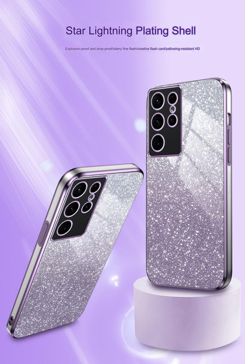 Stylish Samsung Galaxy Protective Case - TPU Electroplated Shockproof Cover for S24, S23, A Series - Available in Multiple Colors