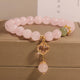 Pink Quartz + Four Leaf Clover Pendant