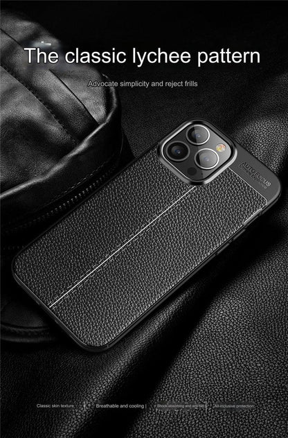 Premium TPU Leather Texture Phone Case for iPhone 15 & Samsung S24 Series - Shockproof and Slim Fit