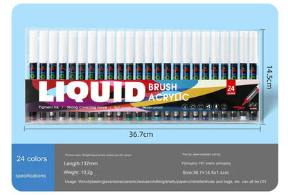 48-Color Liquid Art Markers Set - Premium Acrylic Ink for Artists and Students