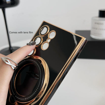 Premium TPU Magnetic Phone Case for Samsung Galaxy S24 - 6D Electroplated Shockproof Stand Cover