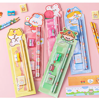 fun school essentials with cartoon design