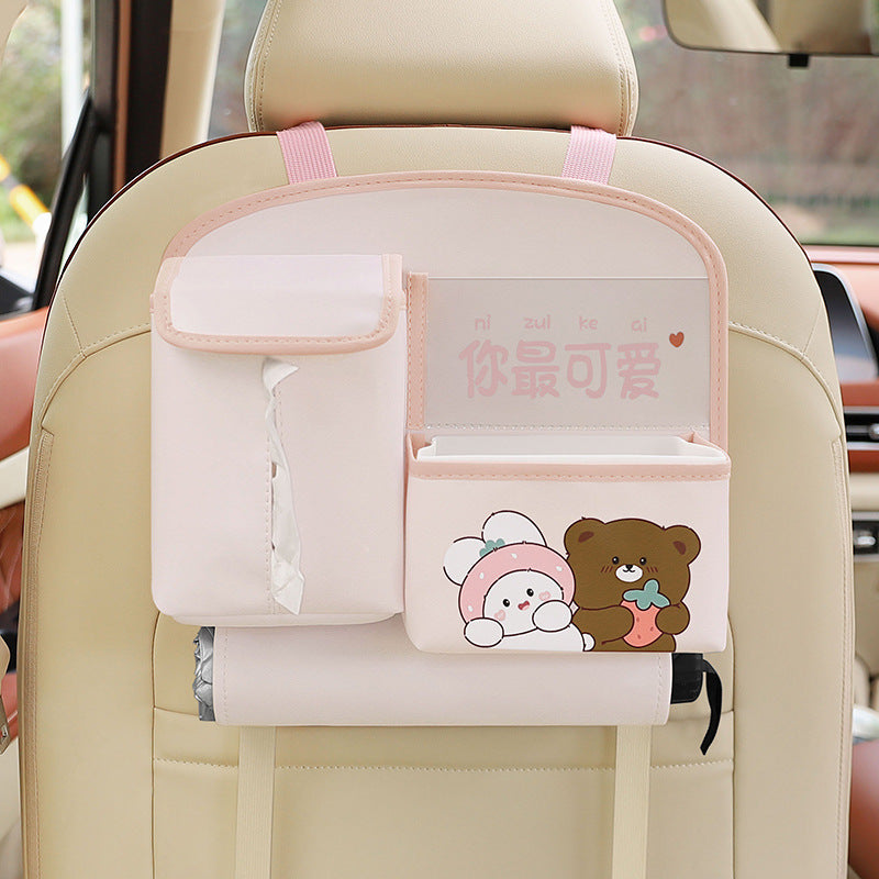 stylish pink backseat organizer image